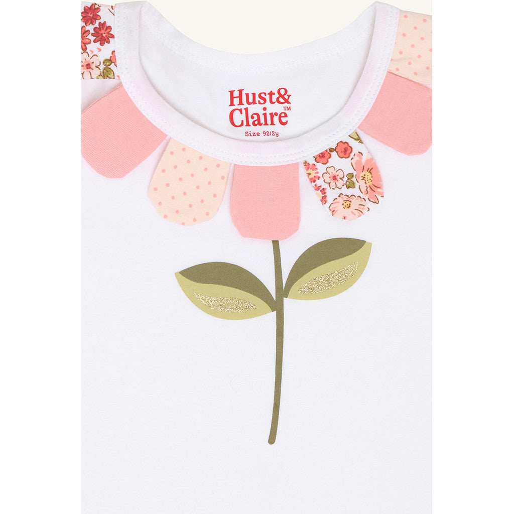 Hust & Claire HCAlma Petals T-shirt S/S 3246 White