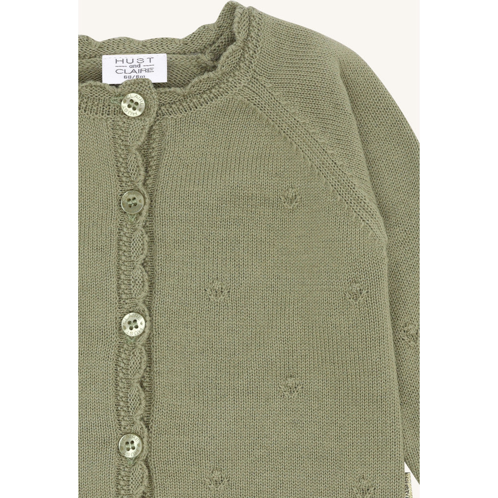 Hust & Claire HCCilja Pointelle Cardigan 3407 Green Tea