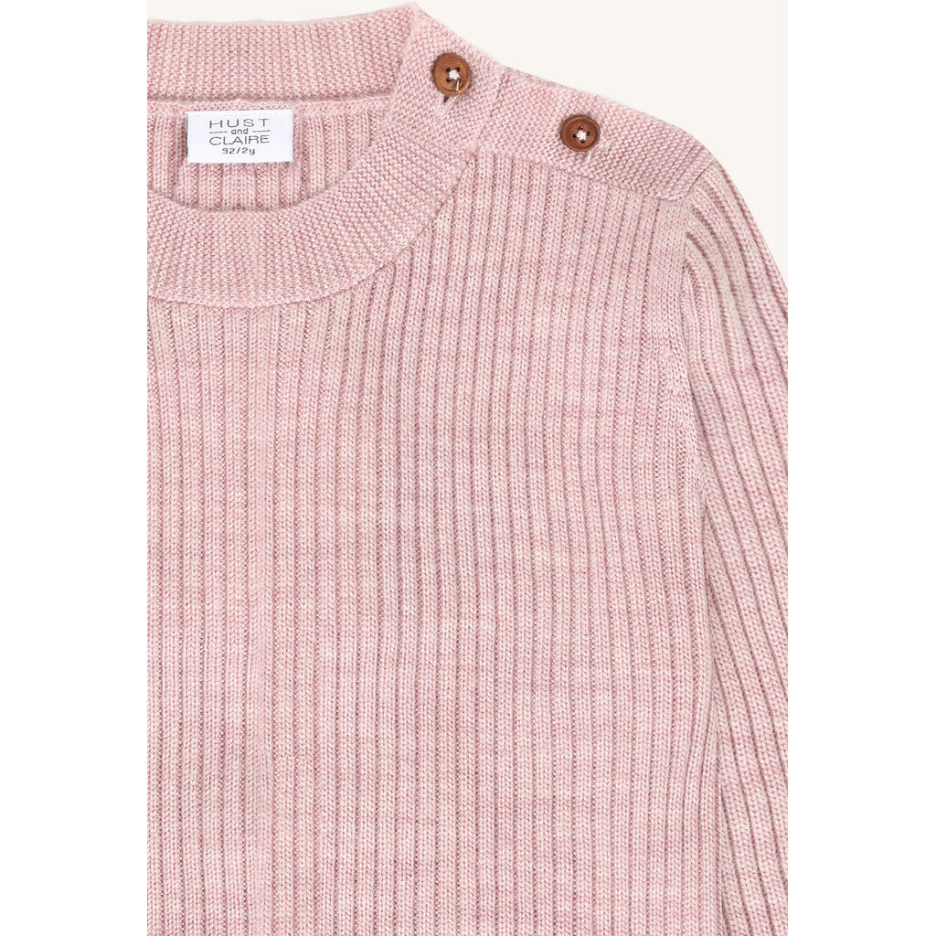 Hust & Claire HCPil Wool Rib Pullover 3875 Heather