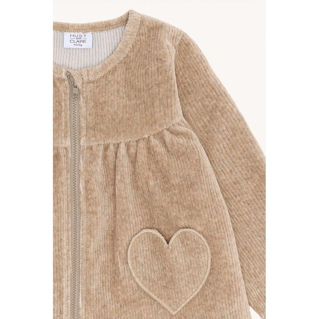 Hust & Claire HCSicillia Ottoman velour - solid Sweatshirt 3554 Biscuit