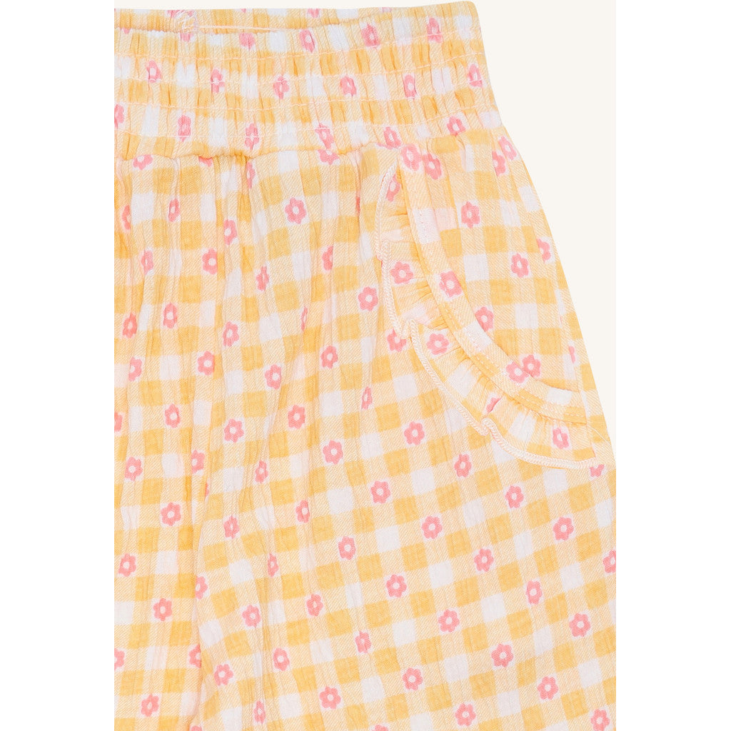 Hust & Claire HCTeah Flower Check Trousers 4614 Nectar