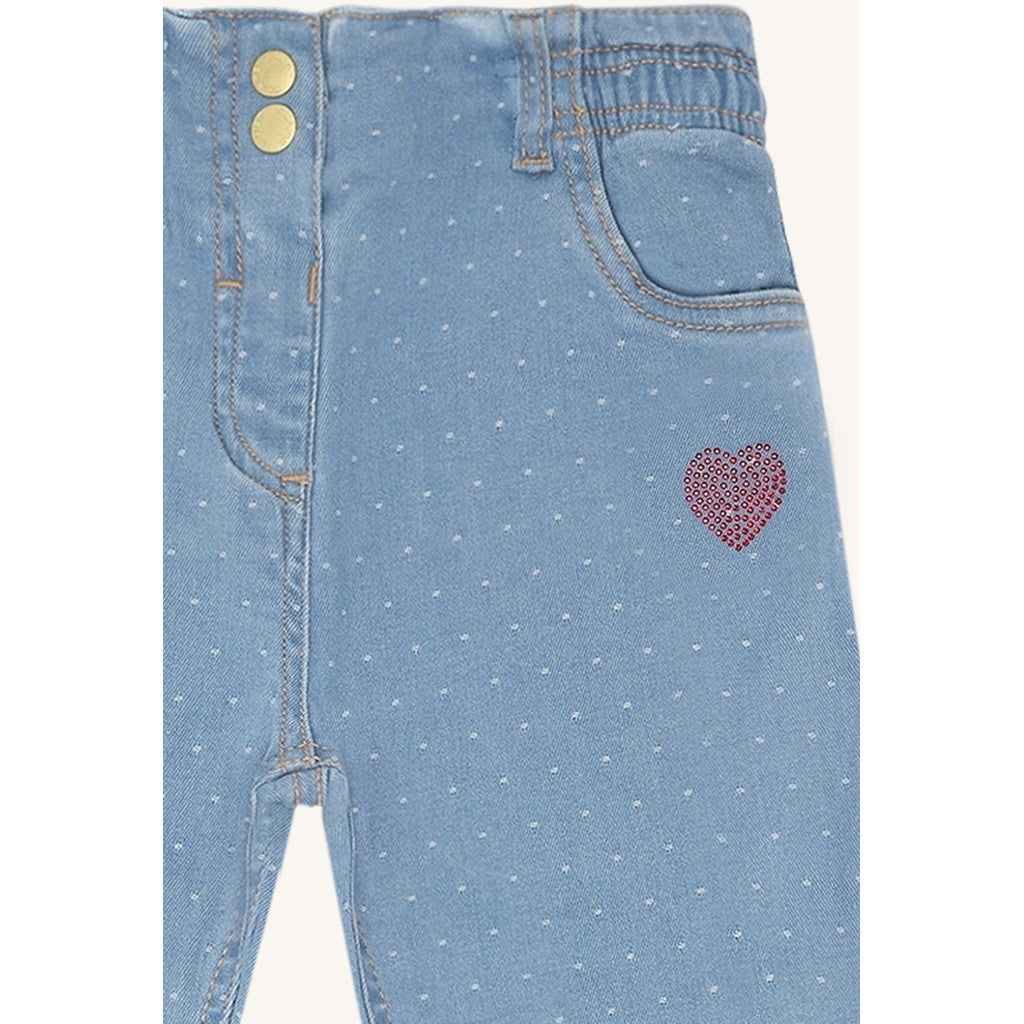 Hust & Claire HCTheresa Dotty denim Trousers 33 Blue Denim