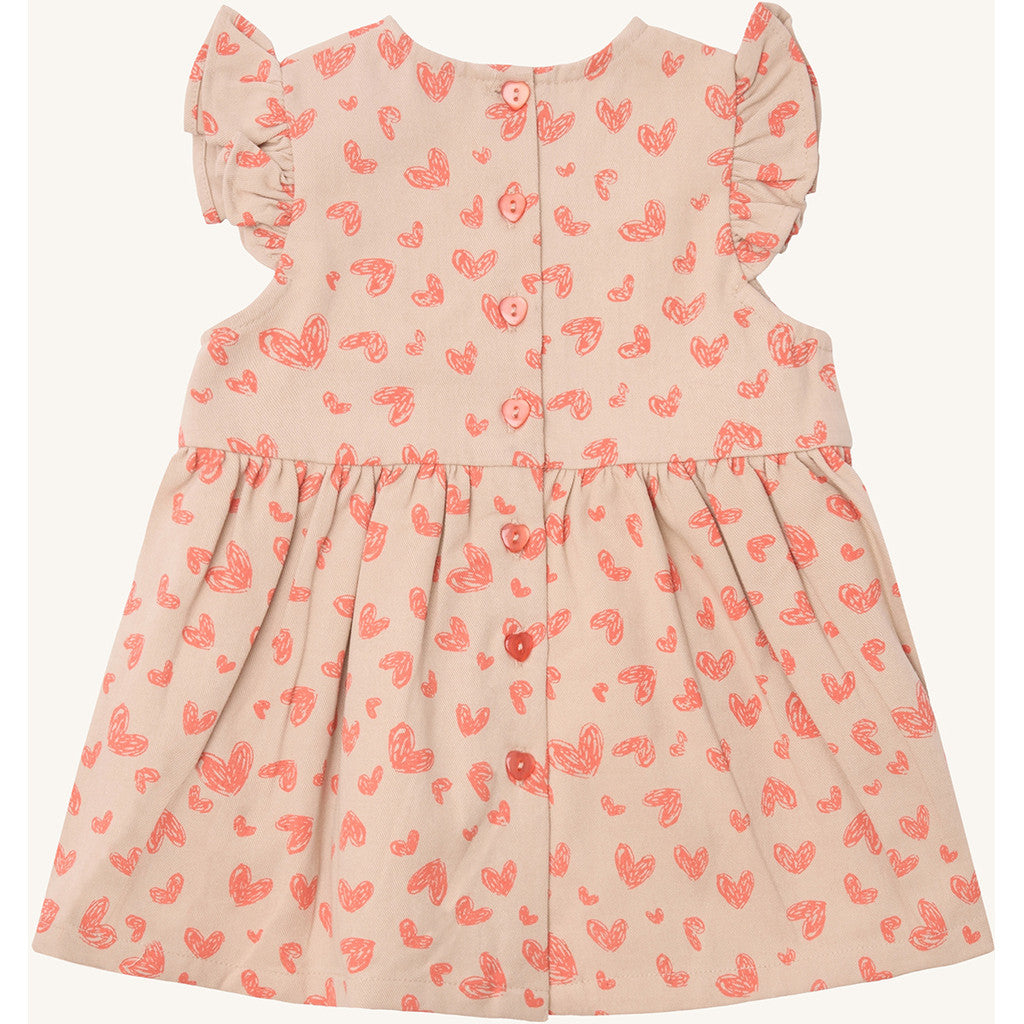 Hust & Claire Dress HCKatinka Fine Twill Heart Dresses 3771 Wild Coral