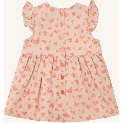 Hust & Claire Dress HCKatinka Fine Twill Heart Dresses 3771 Wild Coral