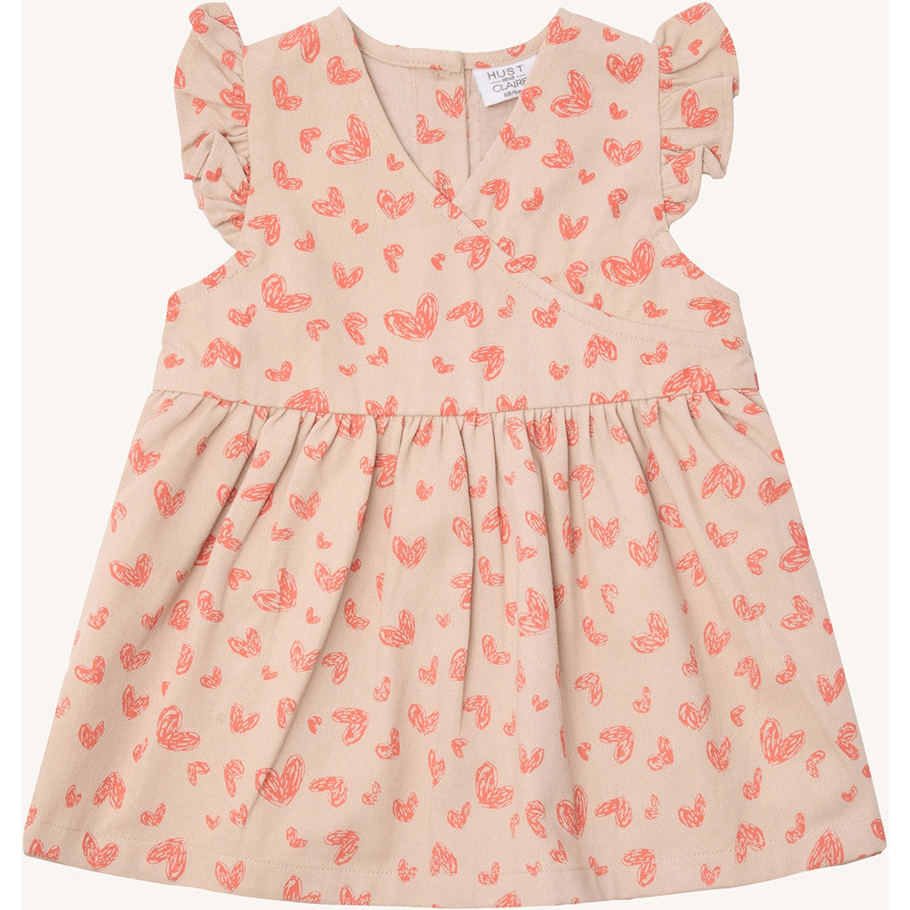Hust & Claire Dress HCKatinka Fine Twill Heart Dresses 3771 Wild Coral