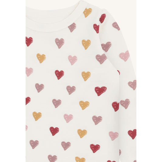 Hust & Claire HCAbba Hearts Puff T-shirt L/S 3290 Off White