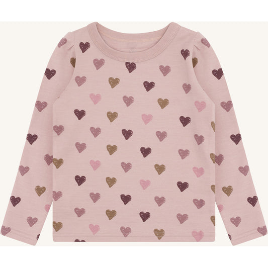 Hust & Claire HCAbba Hearts Puff T-shirt L/S 3735 Adobe Rose