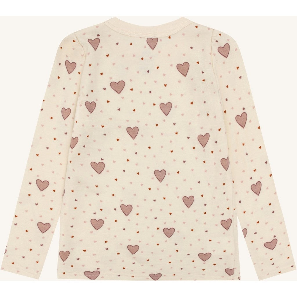 Hust & Claire HCAbba Hearts Puff T-shirt L/S 3290 Off White