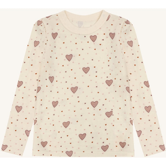 Hust & Claire HCAbba Hearts Puff T-shirt L/S 3290 Off White