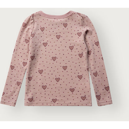 Hust & Claire HCAbba Hearts Puff T-shirt L/S 3366 Dusty Rose