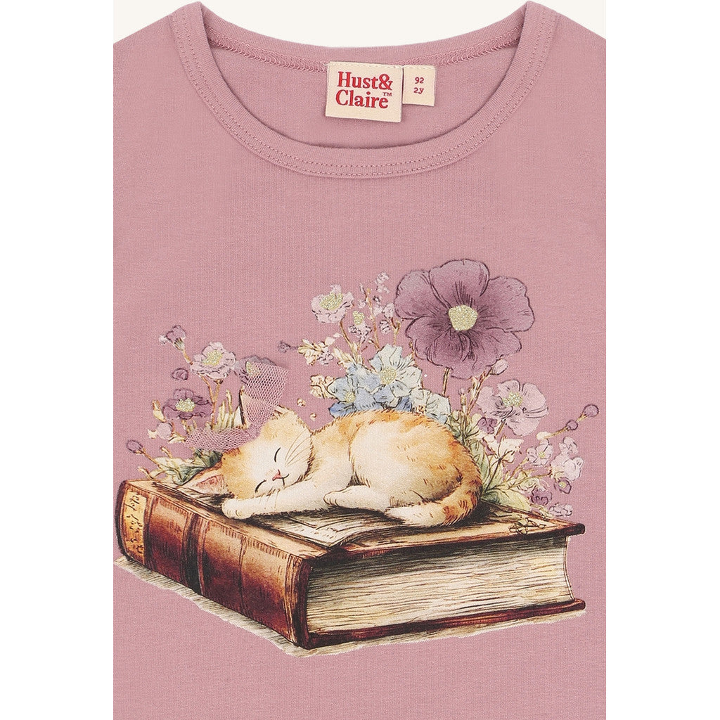 Hust & Claire HCAlma Book Cat T-shirt L/S 3875 Heather