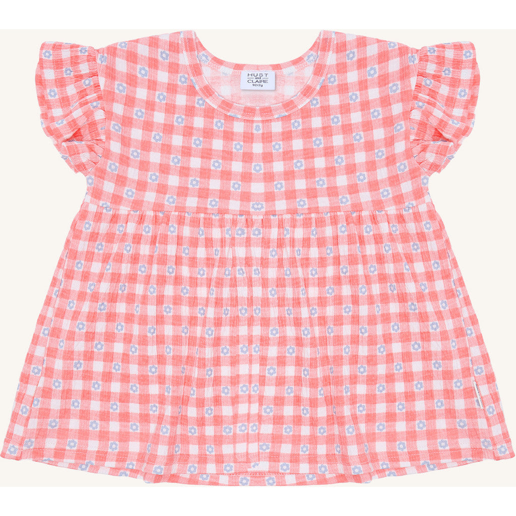 Hust & Claire HCAlma Flower Check T-shirt S/S 3761 Shell