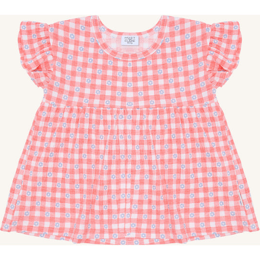 Hust & Claire HCAlma Flower Check T-shirt S/S 3761 Shell