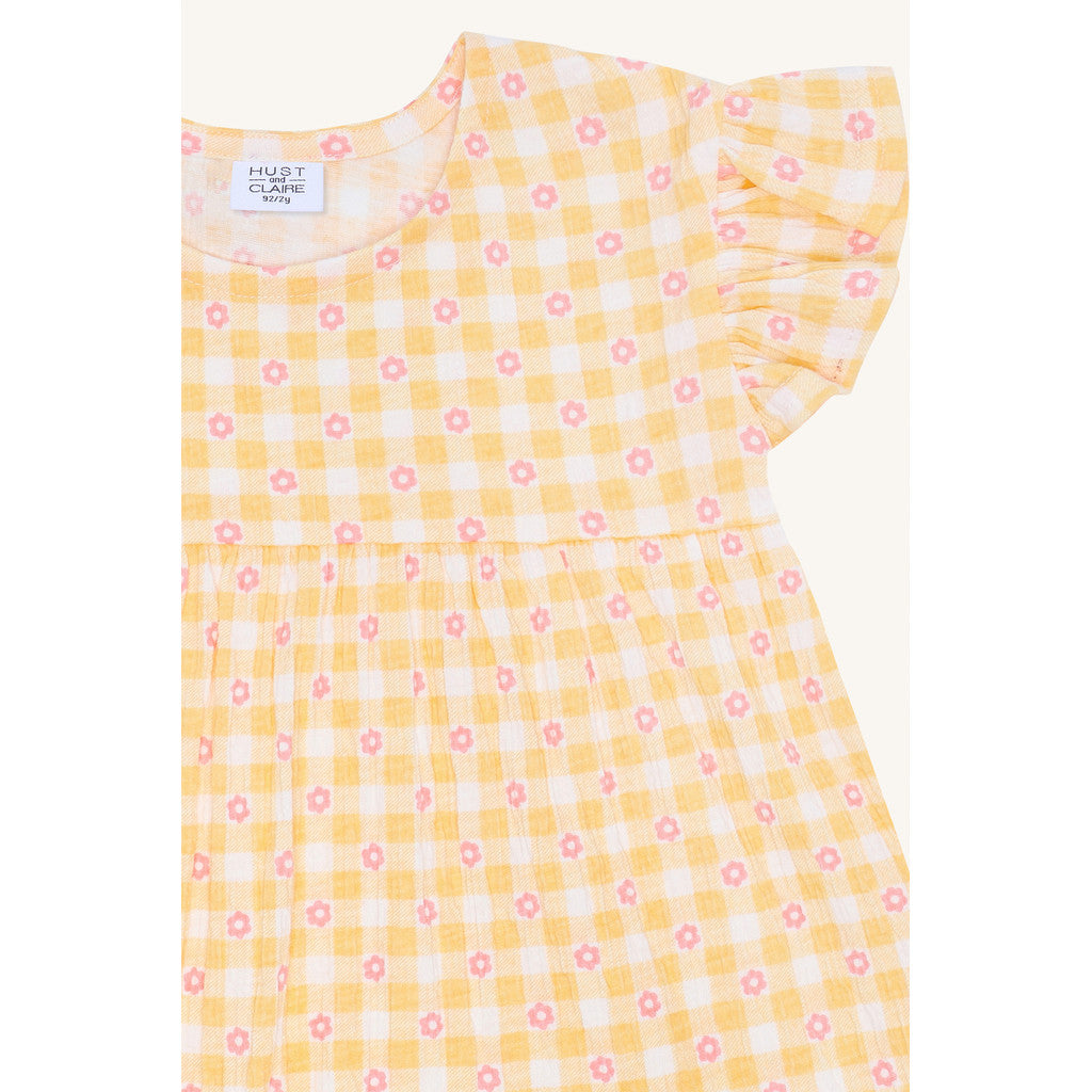 Hust & Claire HCAlma Flower Check T-shirt S/S 4614 Nectar