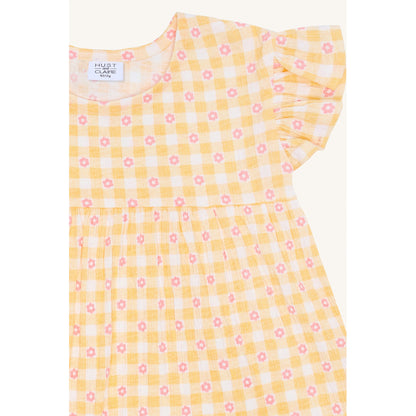 Hust & Claire HCAlma Flower Check T-shirt S/S 4614 Nectar