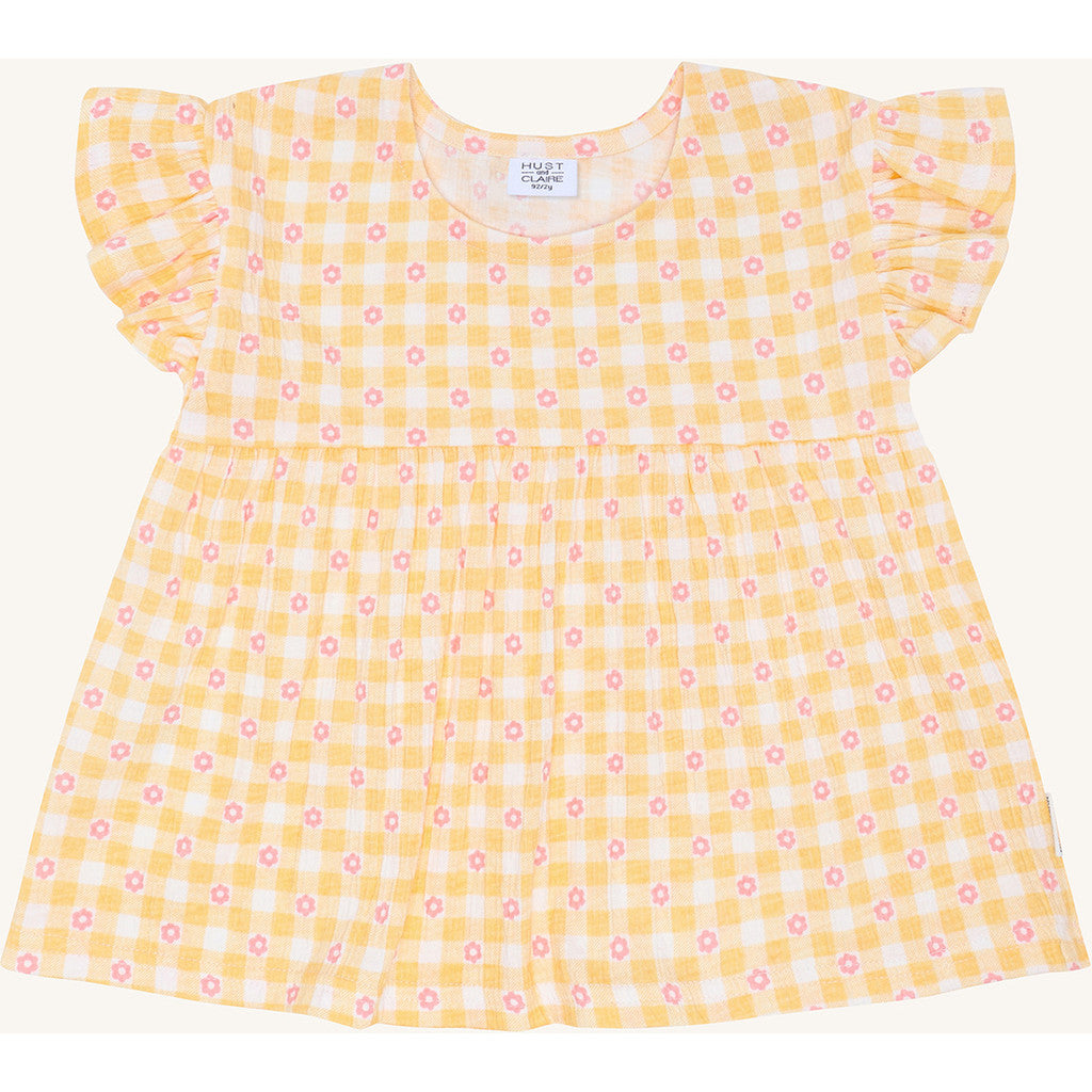 Hust & Claire HCAlma Flower Check T-shirt S/S 4614 Nectar