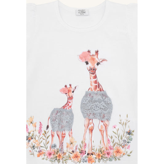 Hust & Claire HCAlma Giraffes T-shirt S/S 3246 White
