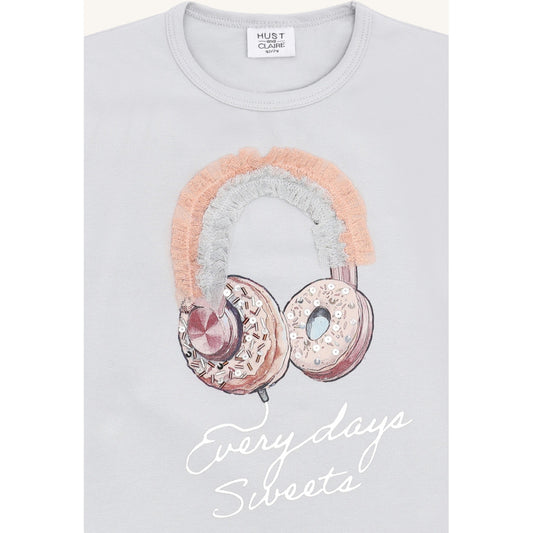 Hust & Claire HCAlma Headphones T-shirt L/S 3163 Light Blue