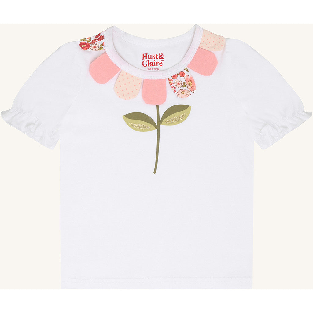 Hust & Claire HCAlma  Petals T-shirt S/S 3246 White