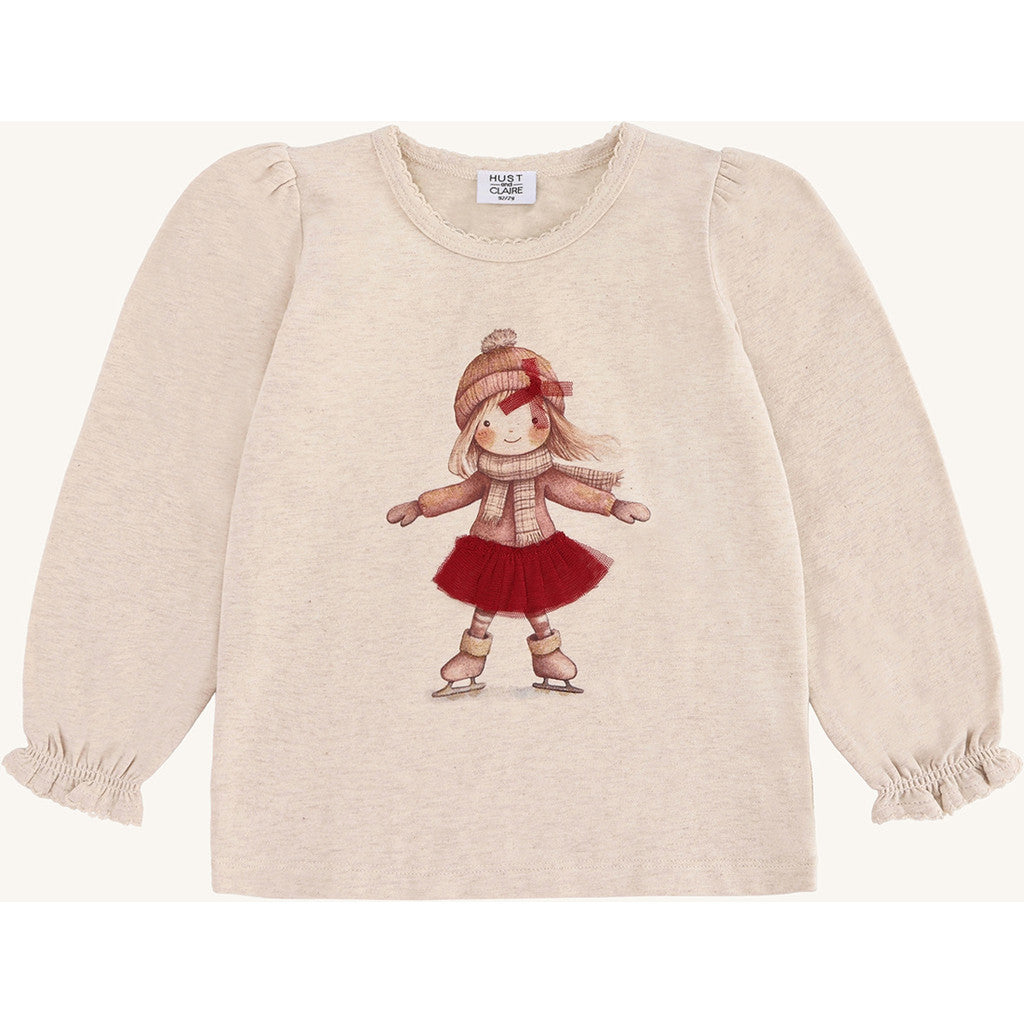 Hust & Claire HCAlma Skating T-shirt L/S 1290 Wheat Melange