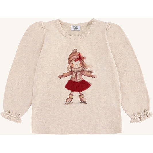 Hust & Claire HCAlma Skating T-shirt L/S 1290 Wheat Melange