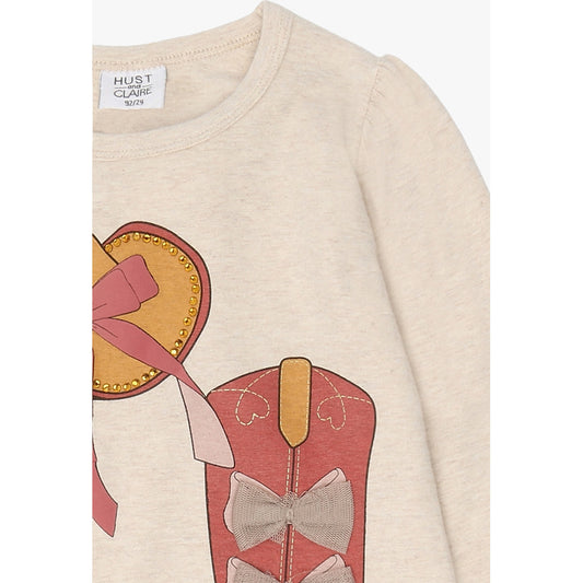 Hust & Claire HCAlma cowgirl T-shirt L/S 1290 Wheat Melange