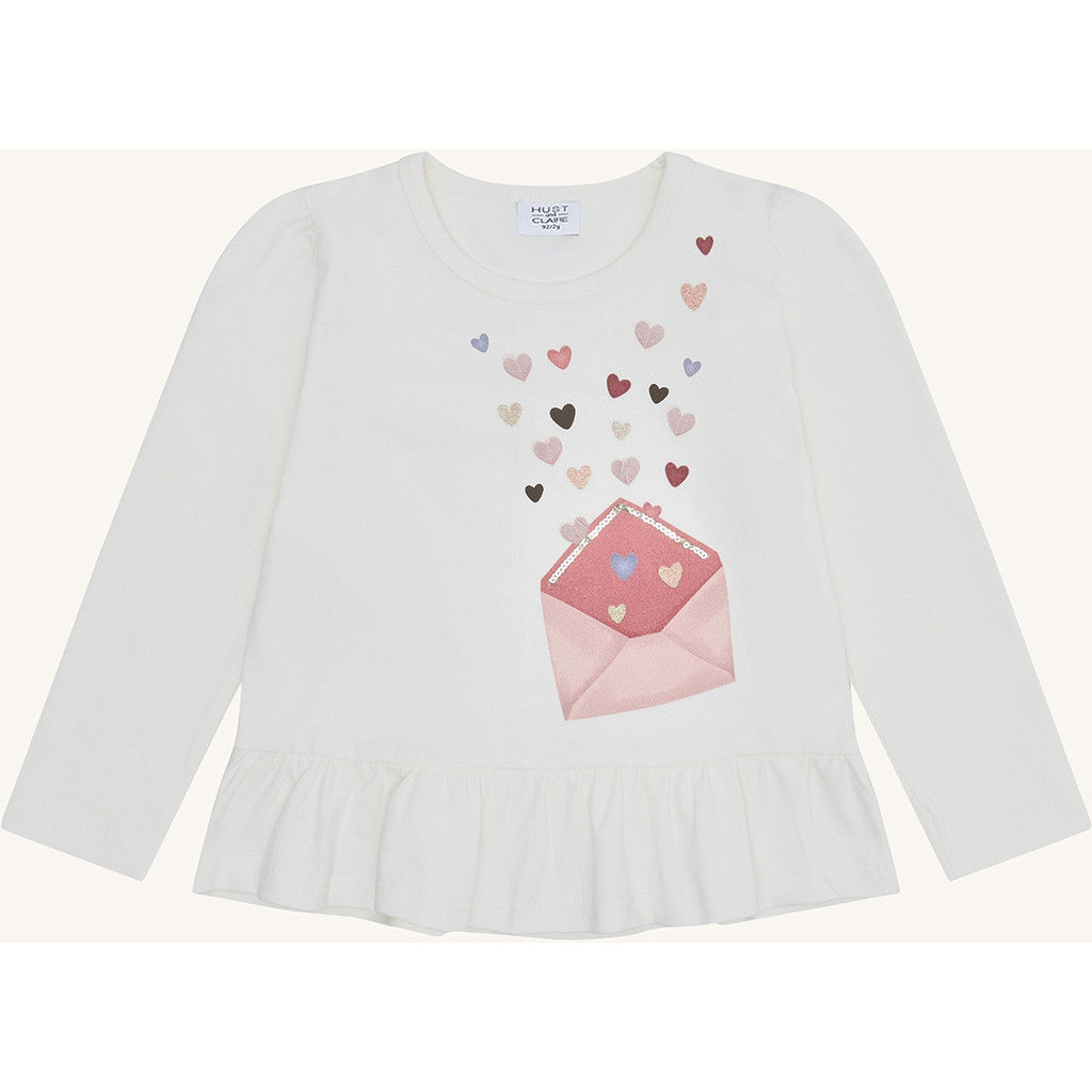 Hust & Claire HCAlma heart letter T-shirt L/S 3260 Sugar