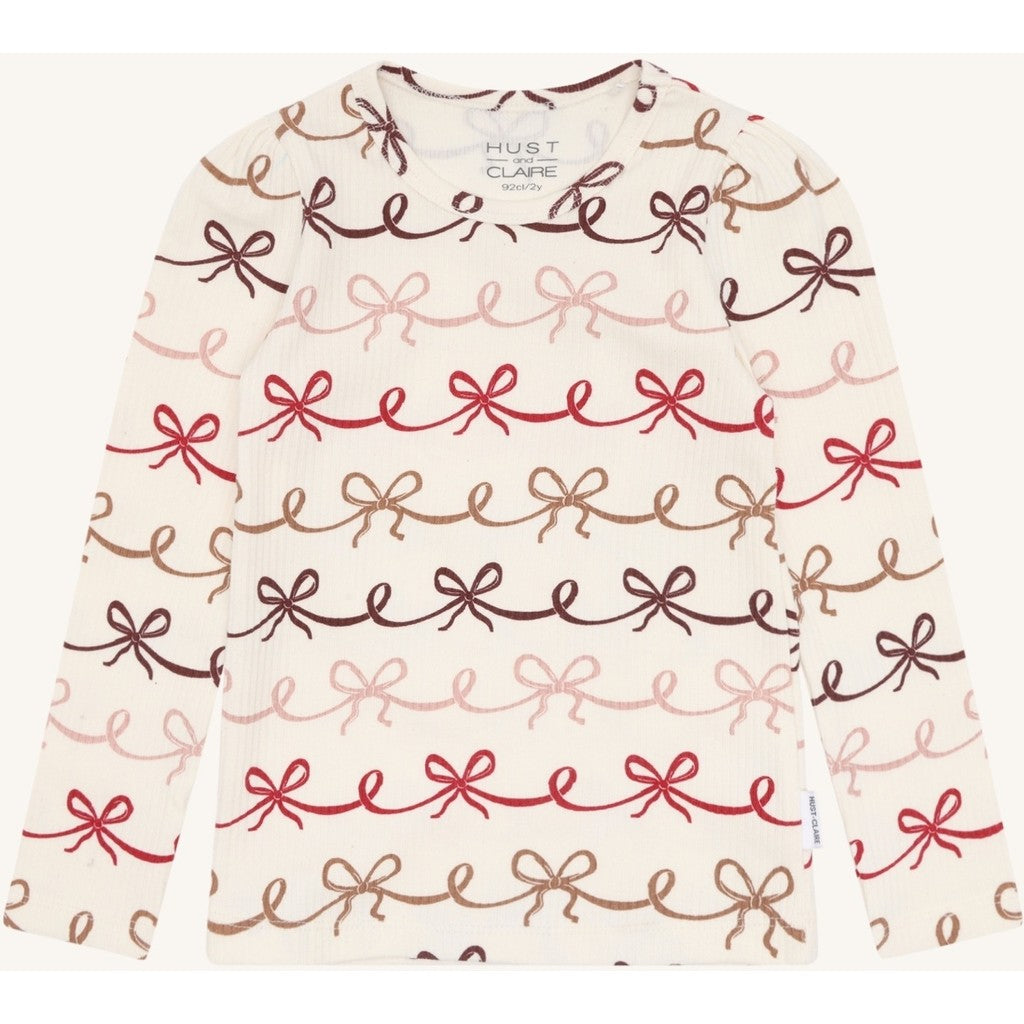 Hust & Claire HCAmma bow T-shirt L/S 3260 Sugar