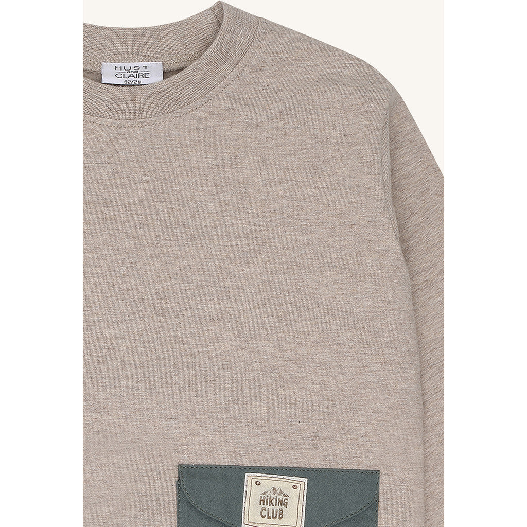 Hust & Claire HCAnton Backpack T-shirt L/S 3552 Beige Melange