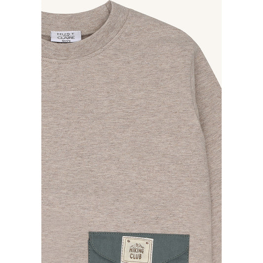 Hust & Claire HCAnton Backpack T-shirt L/S 3552 Beige Melange