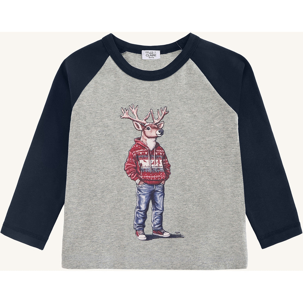 Hust & Claire HCAnton  Dear T-shirt L/S 1218 Soft Grey Melange