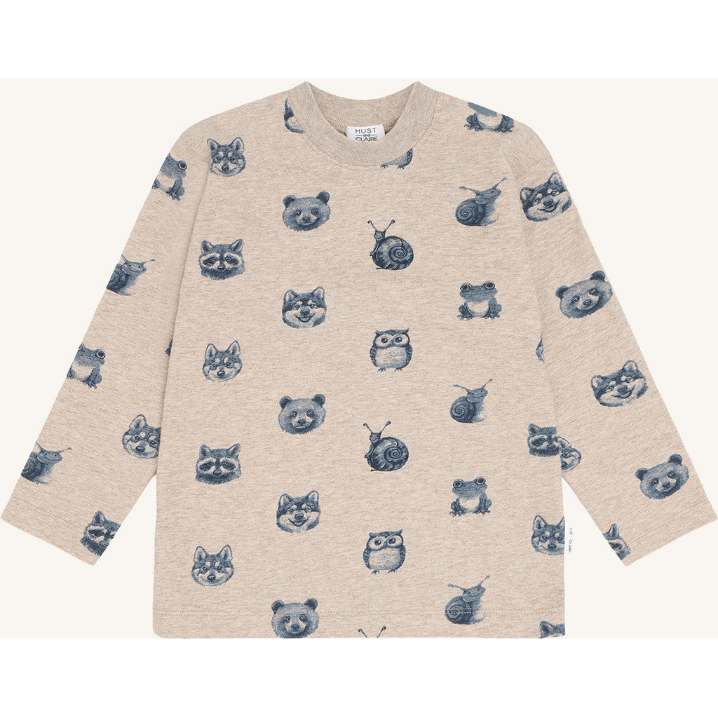 Hust & Claire HCAnton Forest Heads T-shirt L/S 3552 Beige Melange