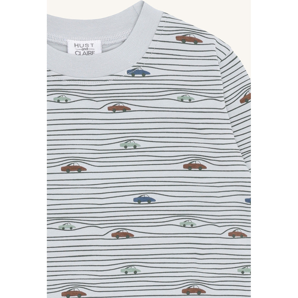Hust & Claire HCAnton Stripe Cars T-shirt L/S 3163 Light Blue