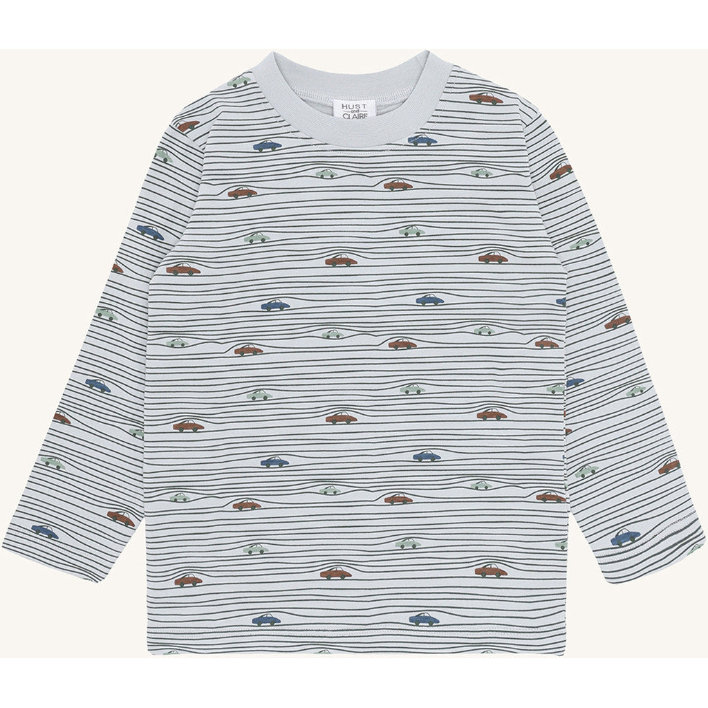 Hust & Claire HCAnton Stripe Cars T-shirt L/S 3163 Light Blue