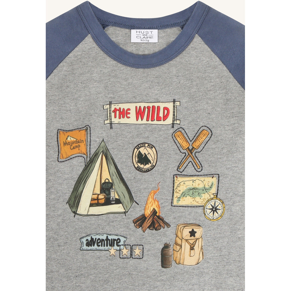 Hust & Claire HCAnton Wild Life T-shirt L/S 1206 Grey Melange