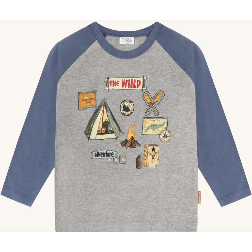 Hust & Claire HCAnton Wild Life T-shirt L/S 1206 Grey Melange