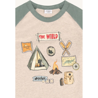 Hust & Claire HCAnton Wild Life T-shirt L/S 3552 Beige Melange