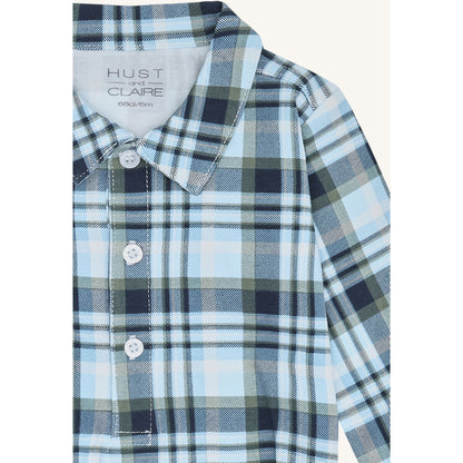 Hust & Claire HCBoye Fall Check Bodystocking Shirt 3140 Iron Blue