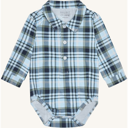 Hust & Claire HCBoye Fall Check Bodystocking Shirt 3140 Iron Blue