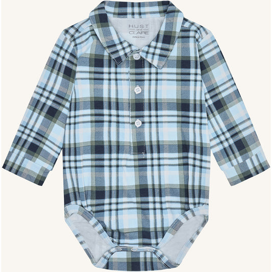 Hust & Claire HCBoye Fall Check Bodystocking Shirt 3140 Iron Blue