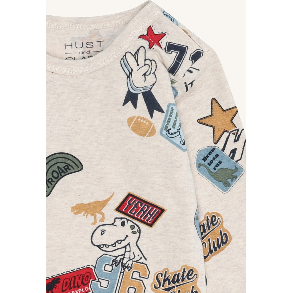 Hust & Claire HCBuster Badges Bodystocking L/S 1290 Wheat Melange