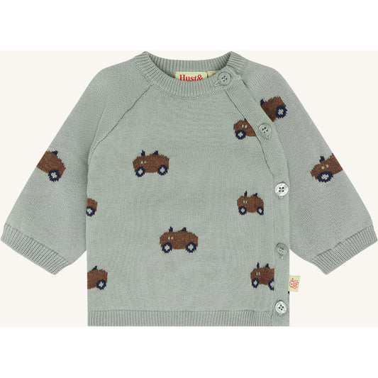 Hust & Claire HCCall Jacquard Cardigan 4440 Forest Fog