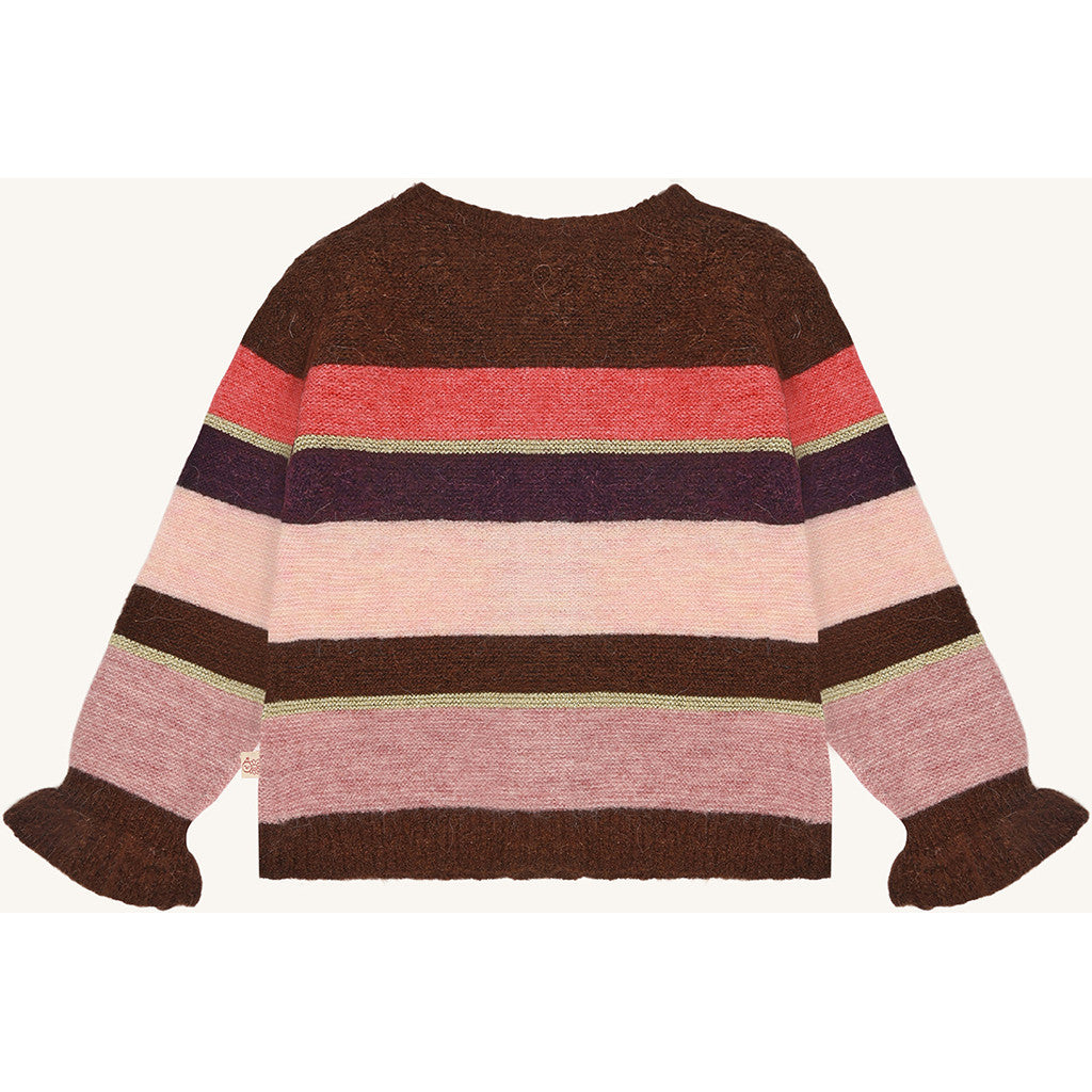 Hust & Claire HCCamilla Fluffy Stripe Cardigan 4575 Soil