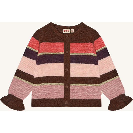 Hust & Claire HCCamilla Fluffy Stripe Cardigan 4575 Soil