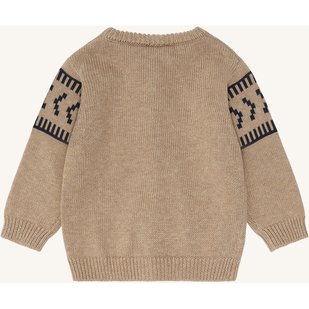 Hust & Claire HCCharli Knit Jacquard Cardigan 3554 Biscuit