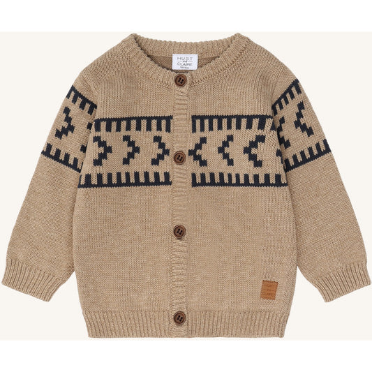 Hust & Claire HCCharli Knit Jacquard Cardigan 3554 Biscuit