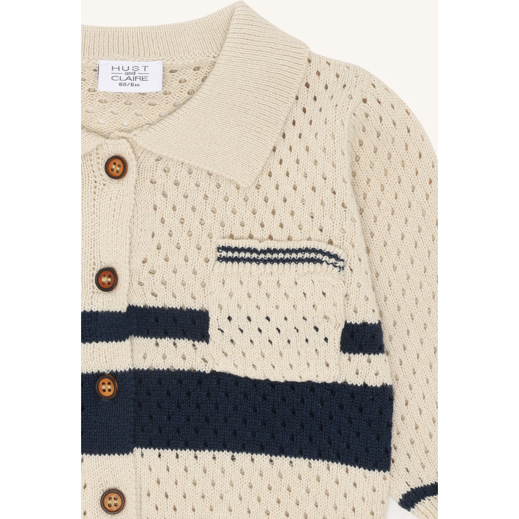 Hust & Claire HCCharli Polo Sport Cardigan 3517 Sandshell