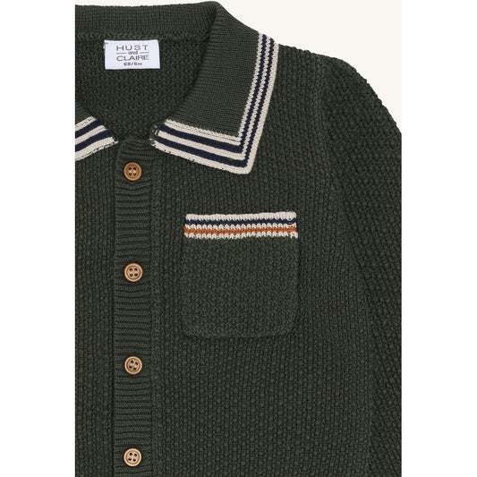 Hust & Claire HCCharli Polo cardigan Cardigan 3461 Deep Ivy