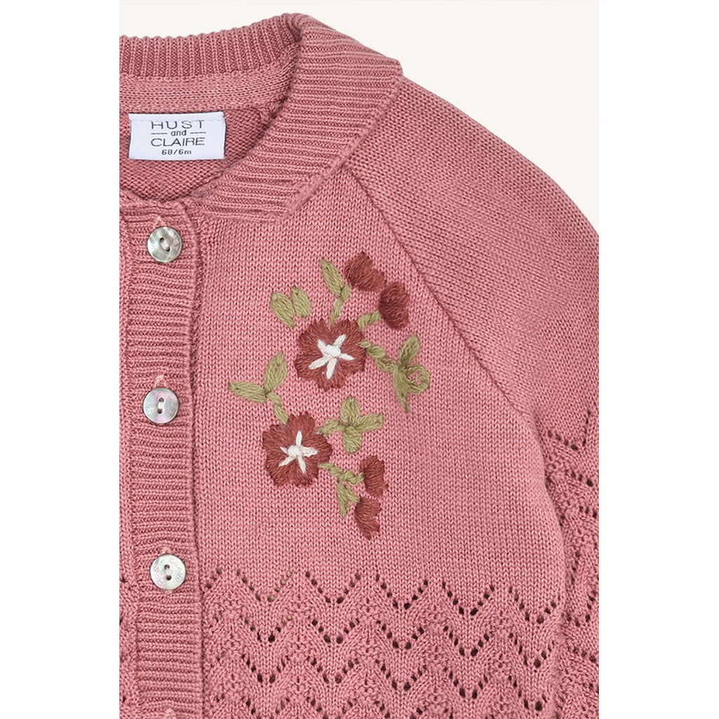Hust & Claire HCCilja Embroidery Cardigan 3392 Dry Rose