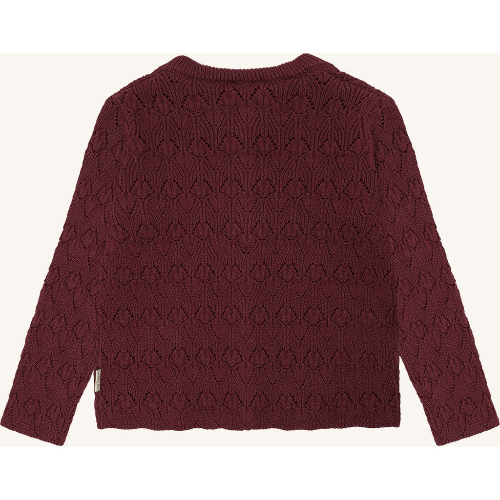 Hust & Claire HCCilja Pointelle Cardigan 4386 New Maroon